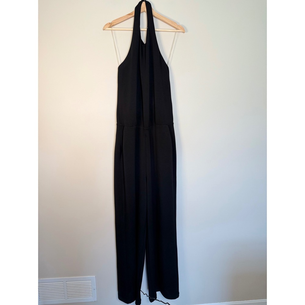 Spanx AirEssentials Halter Jumpsuit Very Black Wide Leg XL 21415R New - Picture 2 of 9